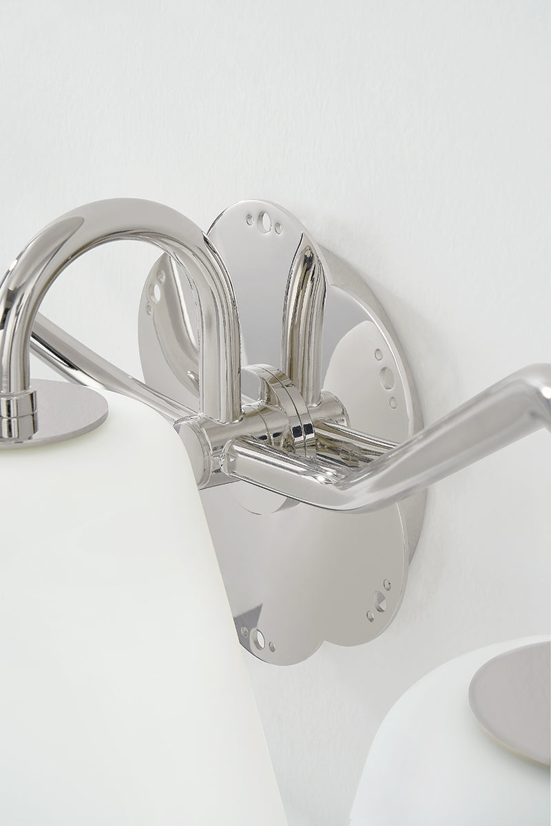Mitzi by Hudson Valley Lighting Leonella 3-Light Vanity Light in Polished Nickel, detail view 6
