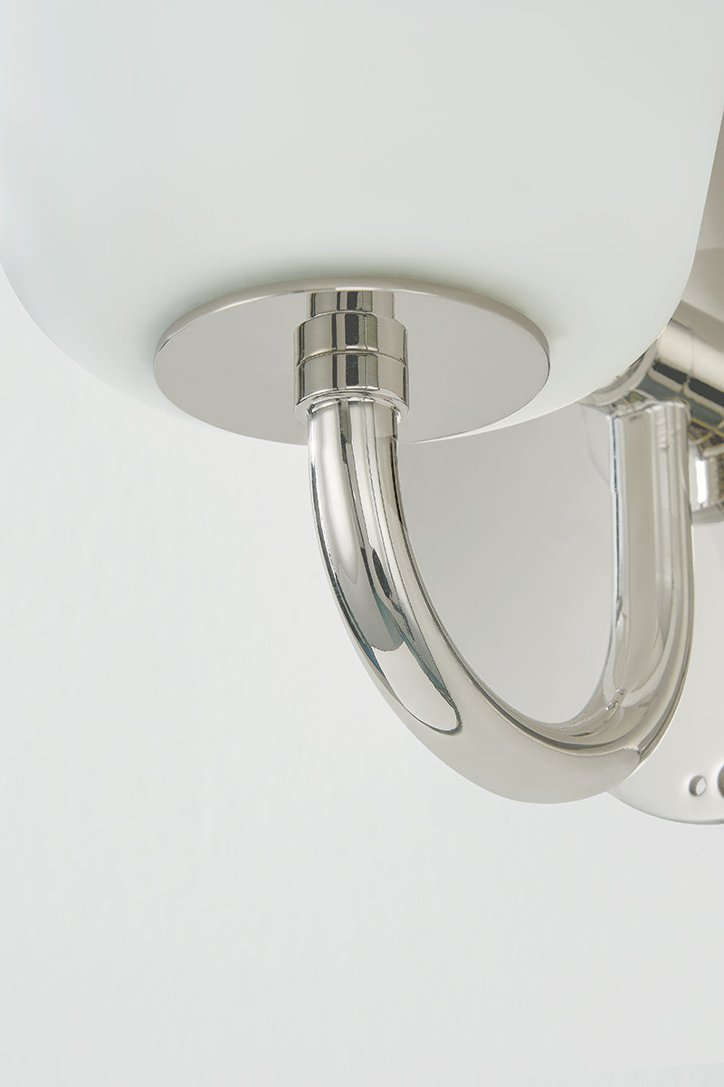 Mitzi by Hudson Valley Lighting Leonella 1-Light Vanity Light in Polished Nickel, detail view 9