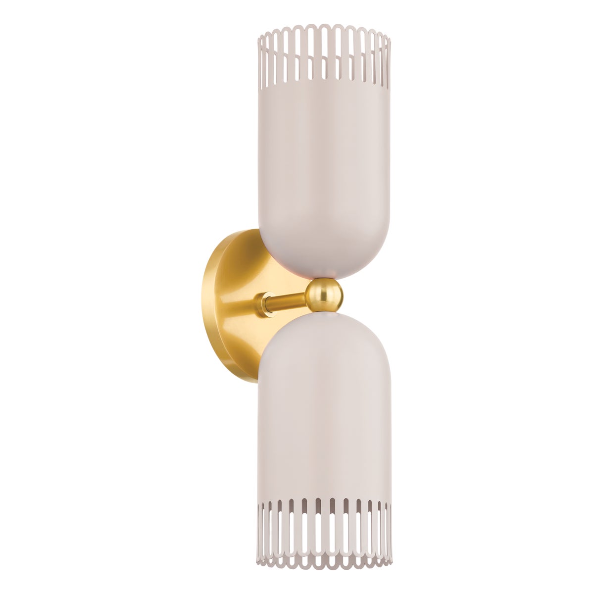 Mitzi by Hudson Valley Lighting Liba 2-Light Wall Sconce in Aged Brass / Soft Peignoir