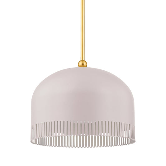 Mitzi by Hudson Valley Lighting Liba Large Pendant in Aged Brass / Soft Peignoir