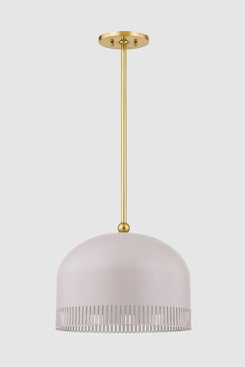 Mitzi by Hudson Valley Lighting Liba Large Pendant in Aged Brass / Soft Peignoir, detail view 1