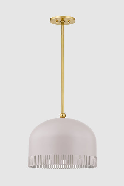 Mitzi by Hudson Valley Lighting Liba Large Pendant in Aged Brass / Soft Peignoir, detail view 1