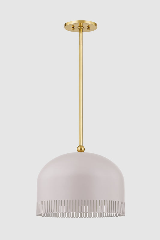 Mitzi by Hudson Valley Lighting Liba Large Pendant in Aged Brass / Soft Peignoir, detail view 1