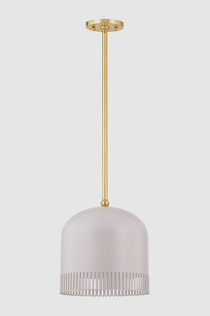 Mitzi by Hudson Valley Lighting Liba Small Pendant in Aged Brass / Soft Peignoir, detail view 1