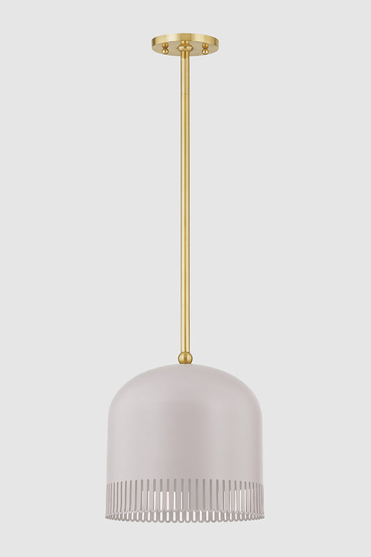 Mitzi by Hudson Valley Lighting Liba Small Pendant in Aged Brass / Soft Peignoir, detail view 1