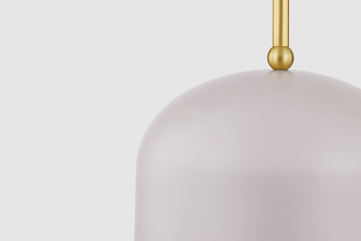 Mitzi by Hudson Valley Lighting Liba Small Pendant in Aged Brass / Soft Peignoir, detail view 3