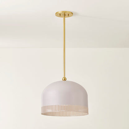 Mitzi by Hudson Valley Lighting Liba Large Pendant in Aged Brass / Soft Peignoir, detail view 4