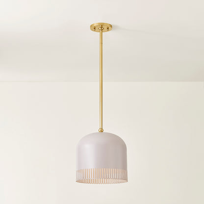 Mitzi by Hudson Valley Lighting Liba Small Pendant in Aged Brass / Soft Peignoir, detail view 4