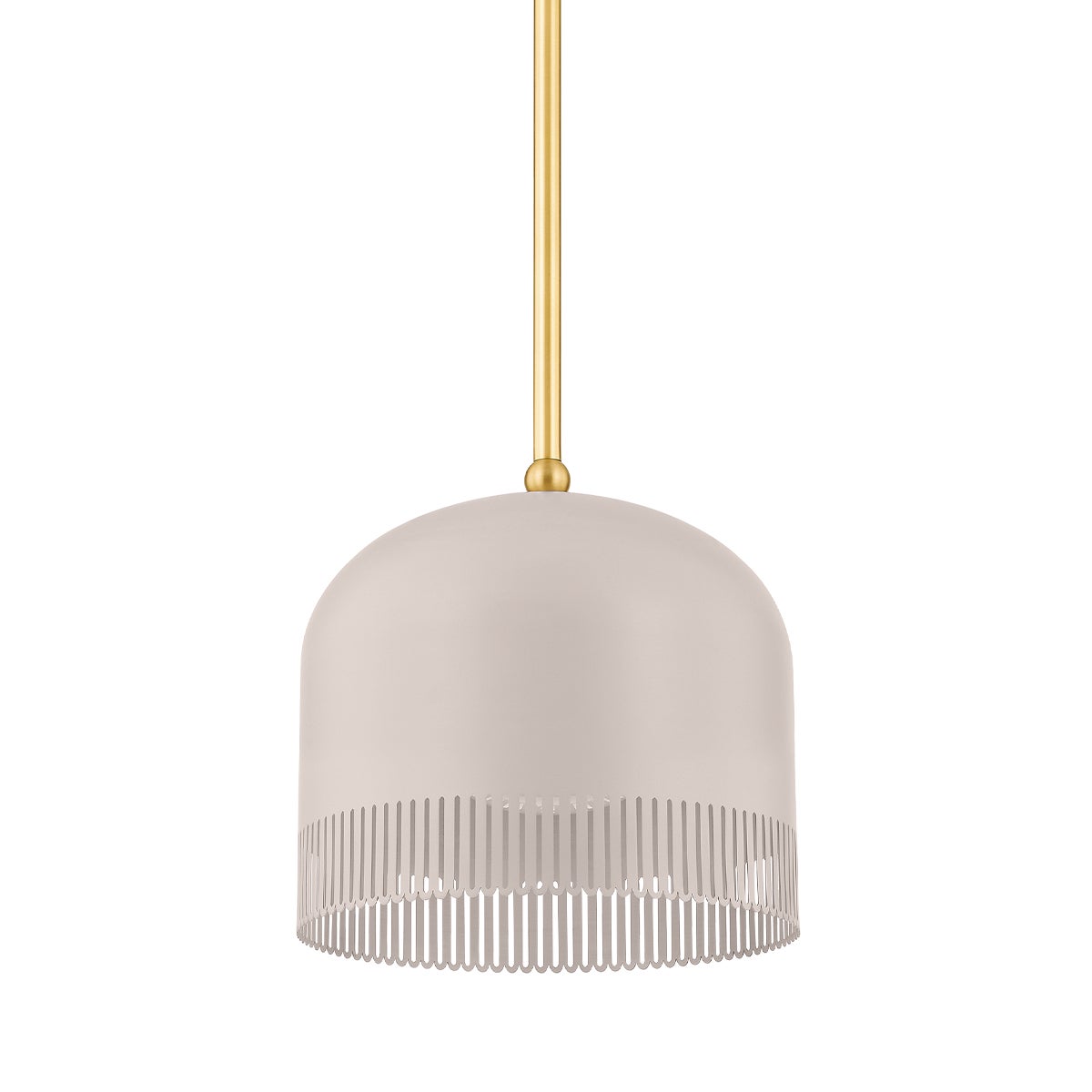 Mitzi by Hudson Valley Lighting Liba Small Pendant in Aged Brass / Soft Peignoir