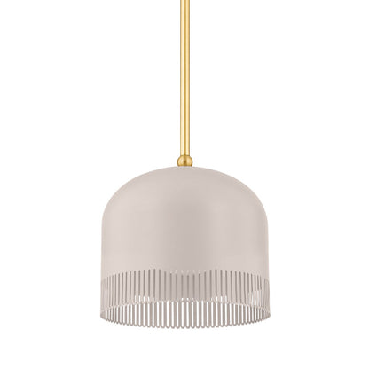 Mitzi by Hudson Valley Lighting Liba Small Pendant in Aged Brass / Soft Peignoir