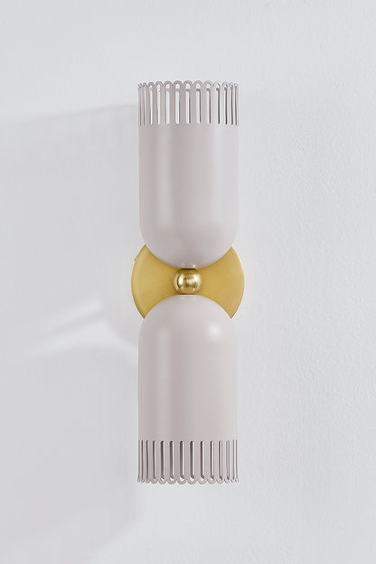 Mitzi by Hudson Valley Lighting Liba 2-Light Wall Sconce in Aged Brass / Soft Peignoir, detail view 1