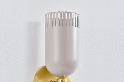 Mitzi by Hudson Valley Lighting Liba 1-Light Wall Sconce in Aged Brass / Soft Peignoir, detail view 3