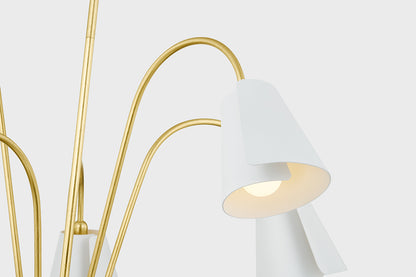 Mitzi by Hudson Valley Lighting Lila Chandelier in Gold Leaf / Textured On White Combo, detail view 3