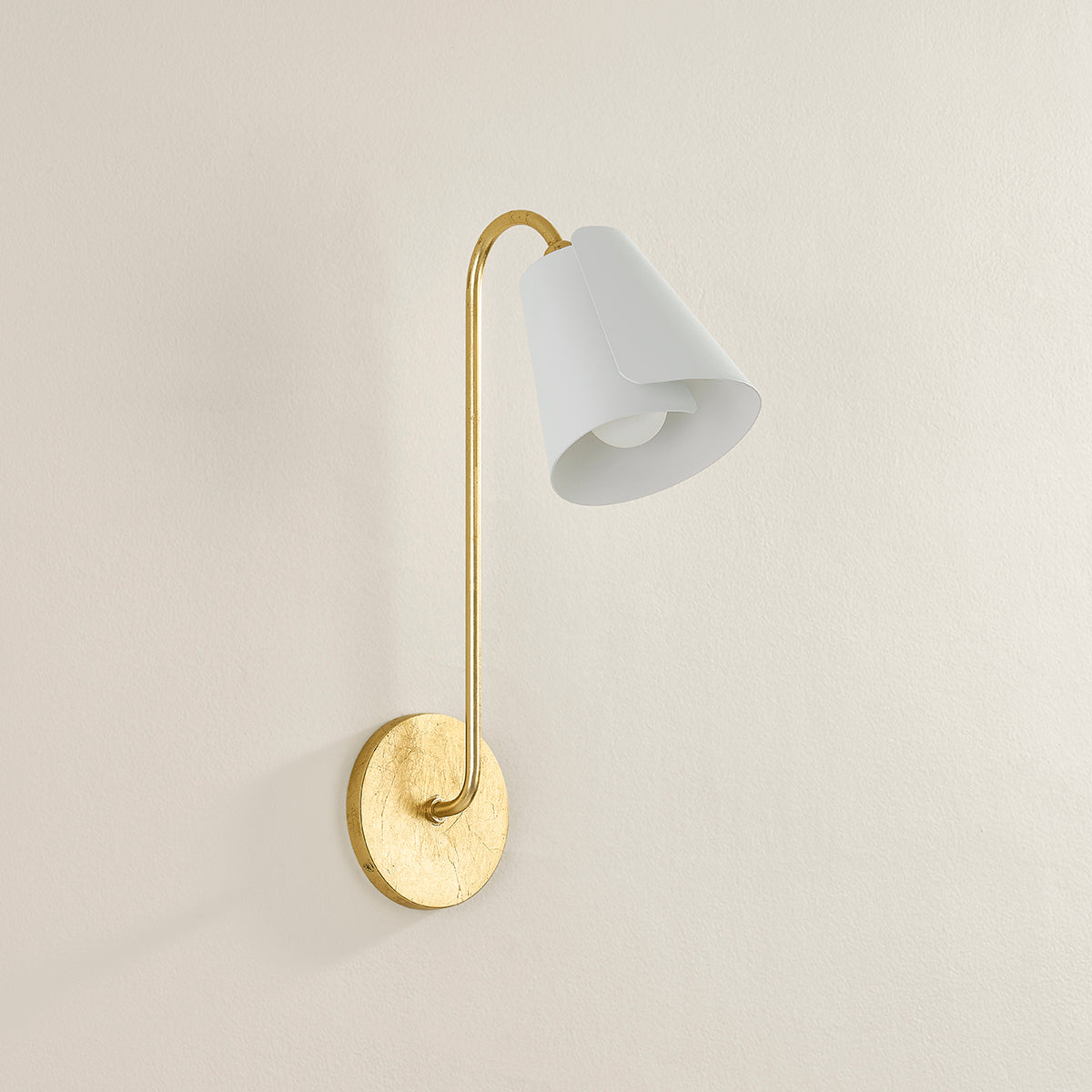 Mitzi by Hudson Valley Lighting Lila Wall Sconce in Gold Leaf / Textured On White Combo, detail view 2