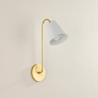 Mitzi by Hudson Valley Lighting Lila Wall Sconce in Gold Leaf / Textured On White Combo, detail view 2