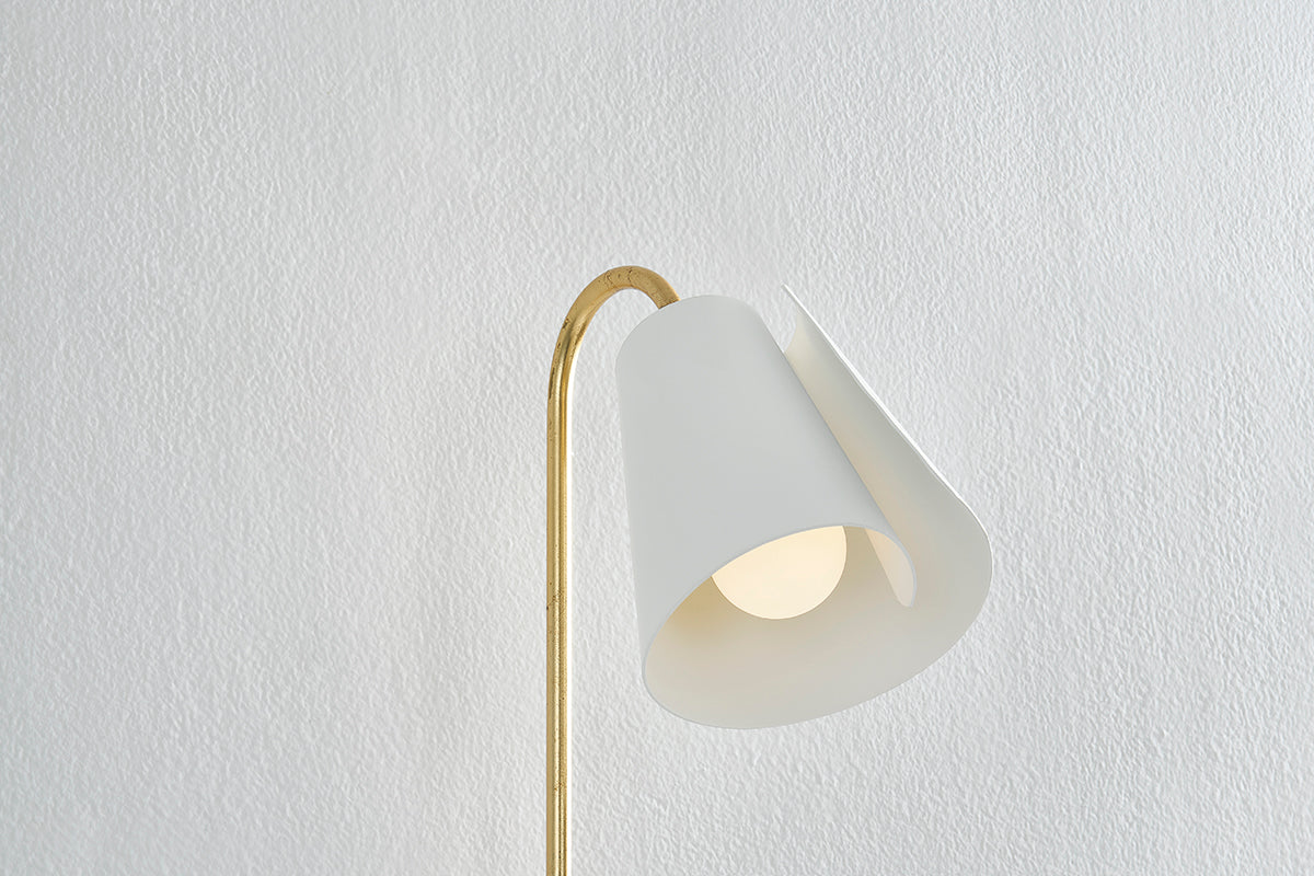 Mitzi by Hudson Valley Lighting Lila Wall Sconce in Gold Leaf / Textured On White Combo, detail view 3