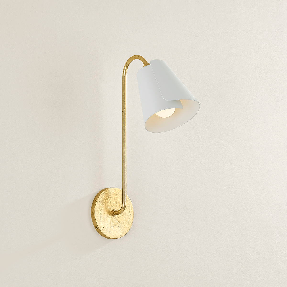 Mitzi by Hudson Valley Lighting Lila Wall Sconce in Gold Leaf / Textured On White Combo, detail view 4