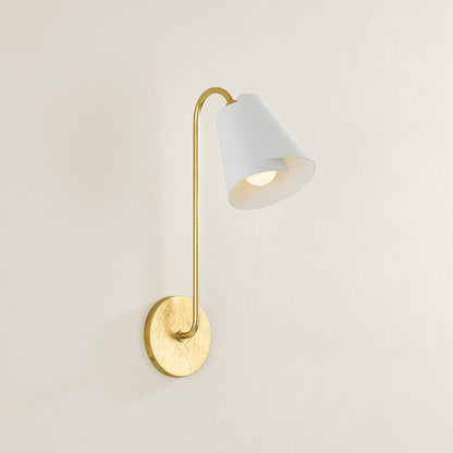 Mitzi by Hudson Valley Lighting Lila Wall Sconce in Gold Leaf / Textured On White Combo, detail view 4