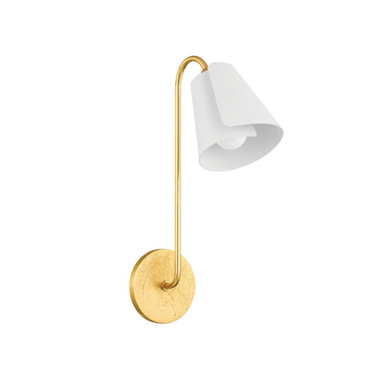 Mitzi by Hudson Valley Lighting Lila Wall Sconce in Gold Leaf / Textured On White Combo