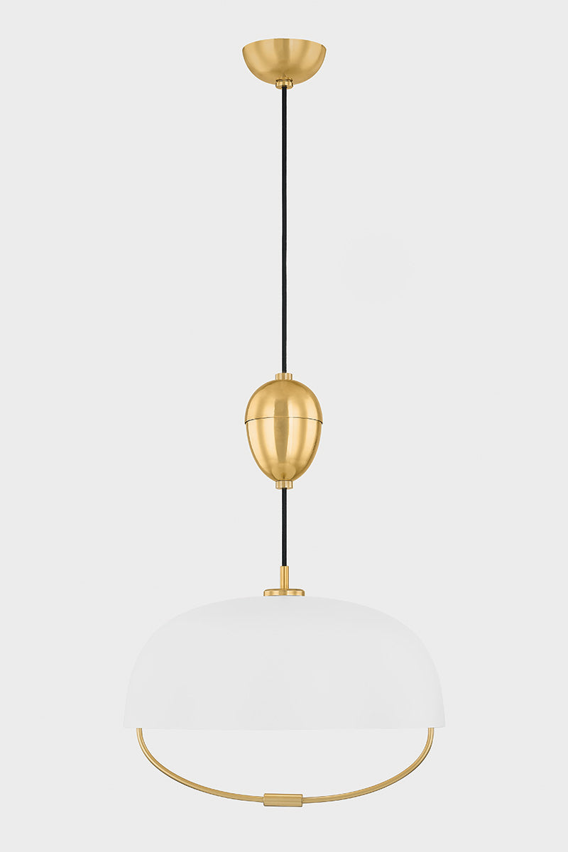 Mitzi by Hudson Valley Lighting Liliana Pendant in Aged Brass / Soft White, detail view 1