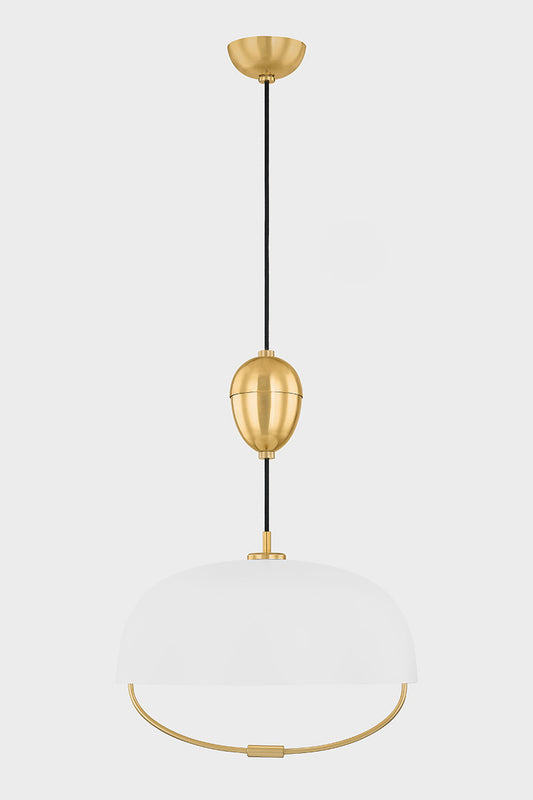 Mitzi by Hudson Valley Lighting Liliana Pendant in Aged Brass / Soft White, detail view 1