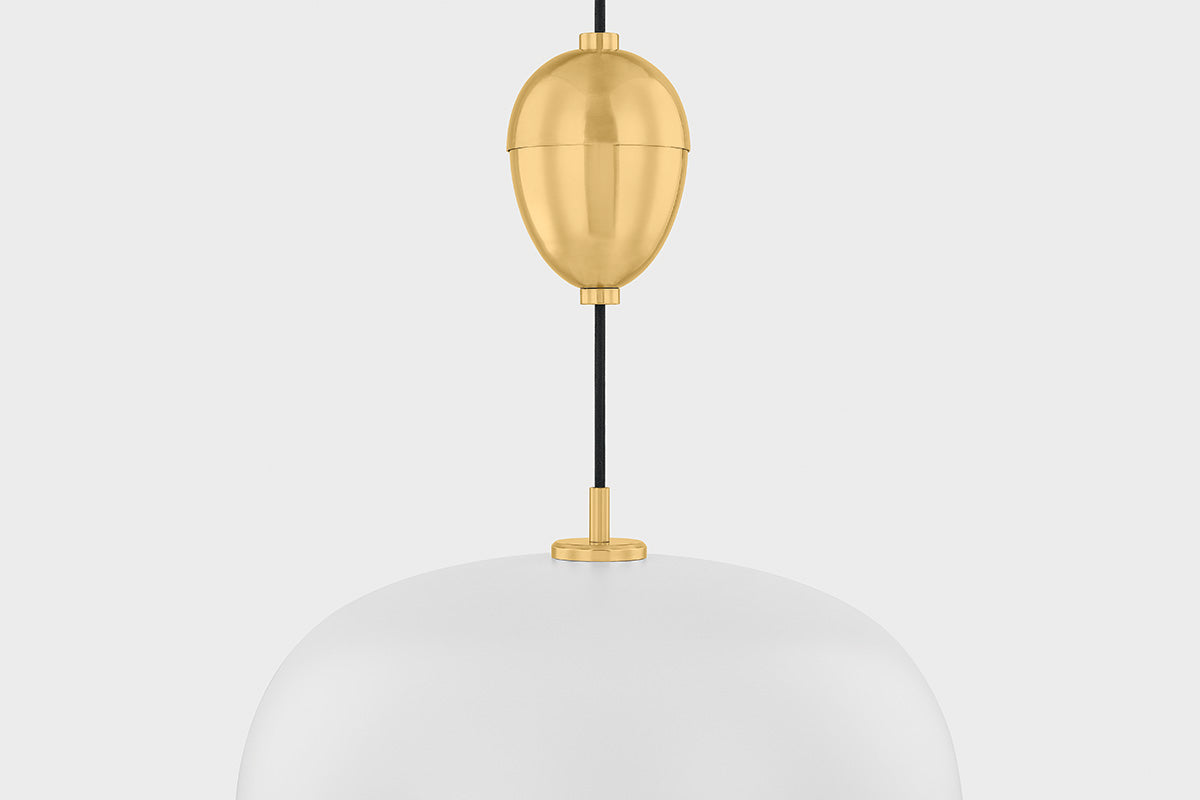 Mitzi by Hudson Valley Lighting Liliana Pendant in Aged Brass / Soft White, detail view 2