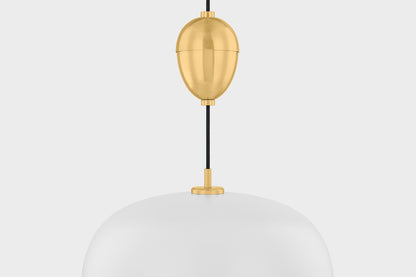 Mitzi by Hudson Valley Lighting Liliana Pendant in Aged Brass / Soft White, detail view 2