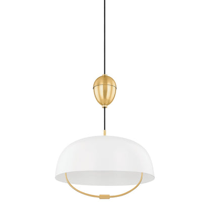 Mitzi by Hudson Valley Lighting Liliana Pendant in Aged Brass / Soft White