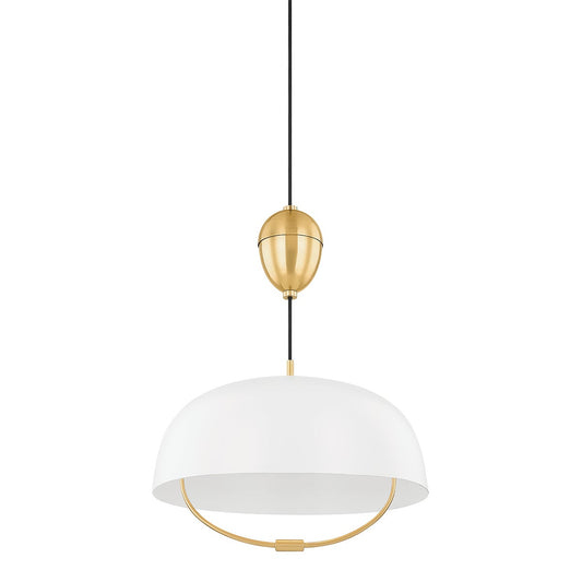 Mitzi by Hudson Valley Lighting Liliana Pendant in Aged Brass / Soft White