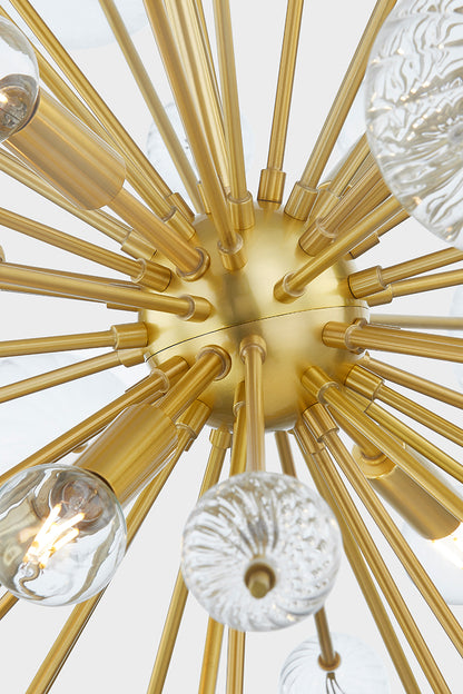 Mitzi by Hudson Valley Lighting Linnea 8-Light Chandelier in Aged Brass, detail view 2