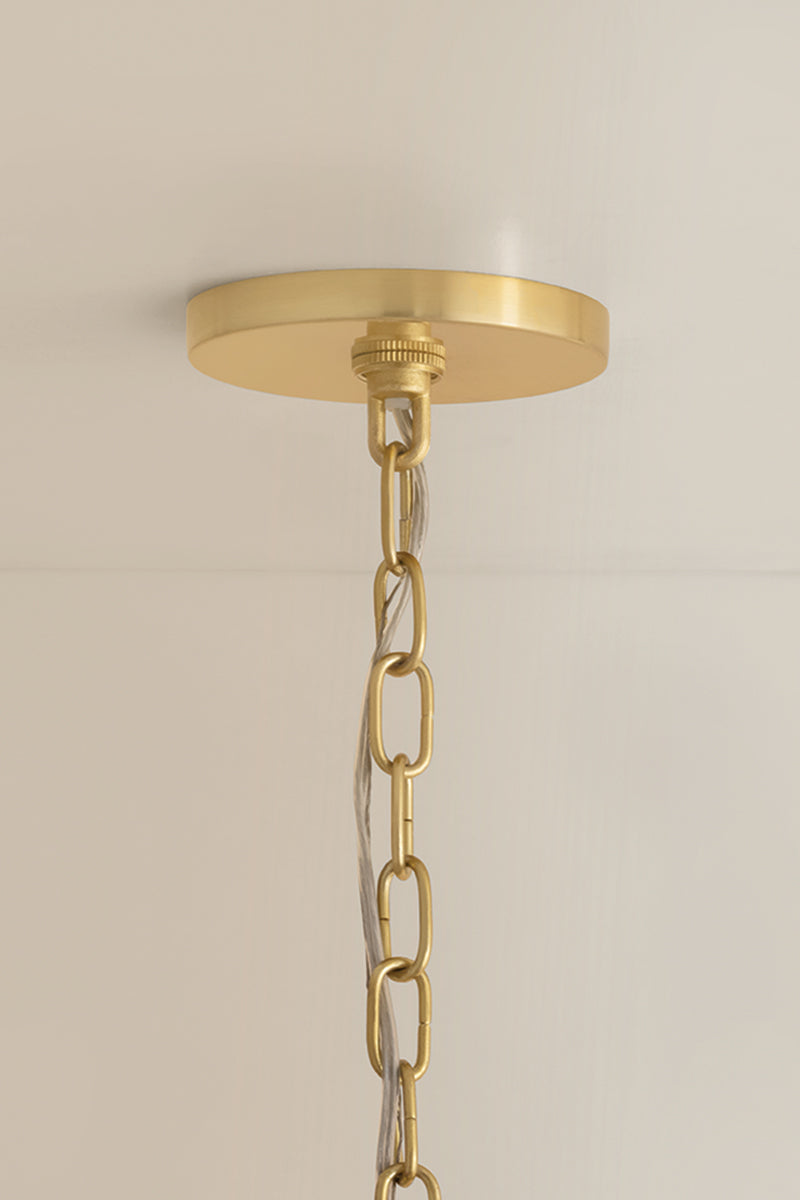 Mitzi by Hudson Valley Lighting Lisbeta Chandelier in Aged Brass, detail view 7
