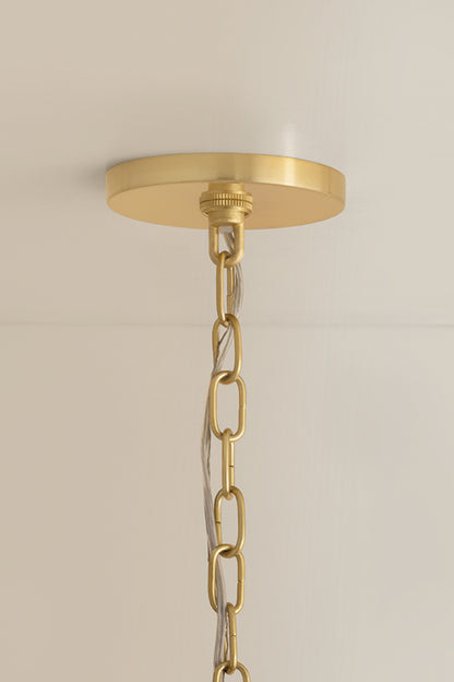 Mitzi by Hudson Valley Lighting Lisbeta Chandelier in Aged Brass, detail view 7