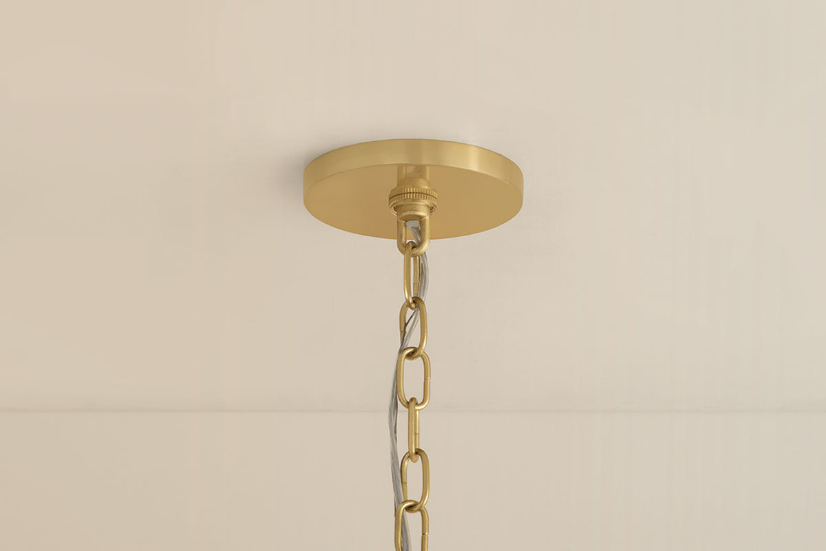 Mitzi by Hudson Valley Lighting Lisbeta Chandelier in Aged Brass, detail view 8