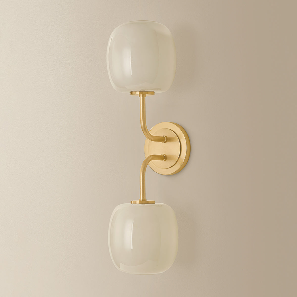 Mitzi by Hudson Valley Lighting Lisette 2-Light Vanity Light in Aged Brass, detail view 2