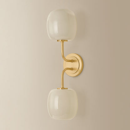 Mitzi by Hudson Valley Lighting Lisette 2-Light Vanity Light in Aged Brass, detail view 2