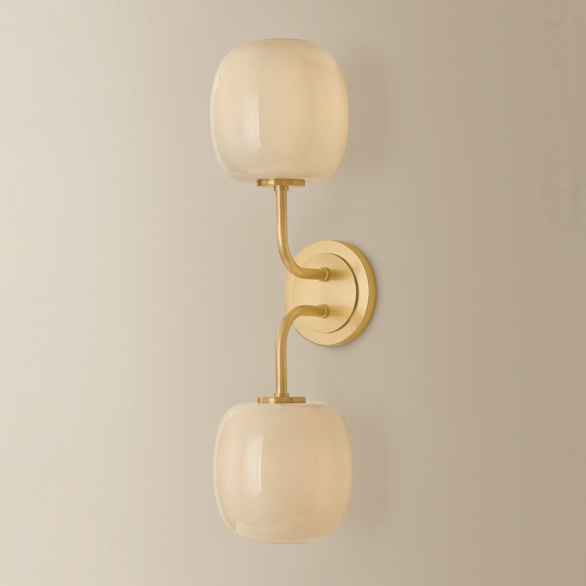 Mitzi by Hudson Valley Lighting Lisette 2-Light Vanity Light in Aged Brass, detail view 4