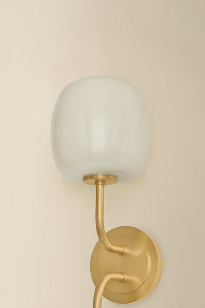 Mitzi by Hudson Valley Lighting Lisette 2-Light Vanity Light in Aged Brass, detail view 5