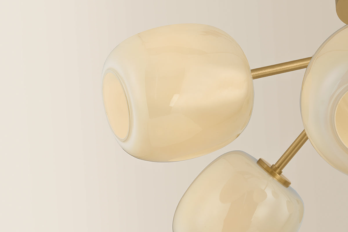 Mitzi by Hudson Valley Lighting Lisette Semi-Flush Mount in Aged Brass, detail view 5