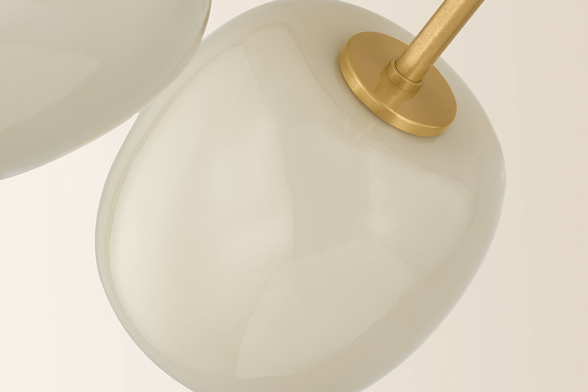 Mitzi by Hudson Valley Lighting Lisette Semi-Flush Mount in Aged Brass, detail view 6