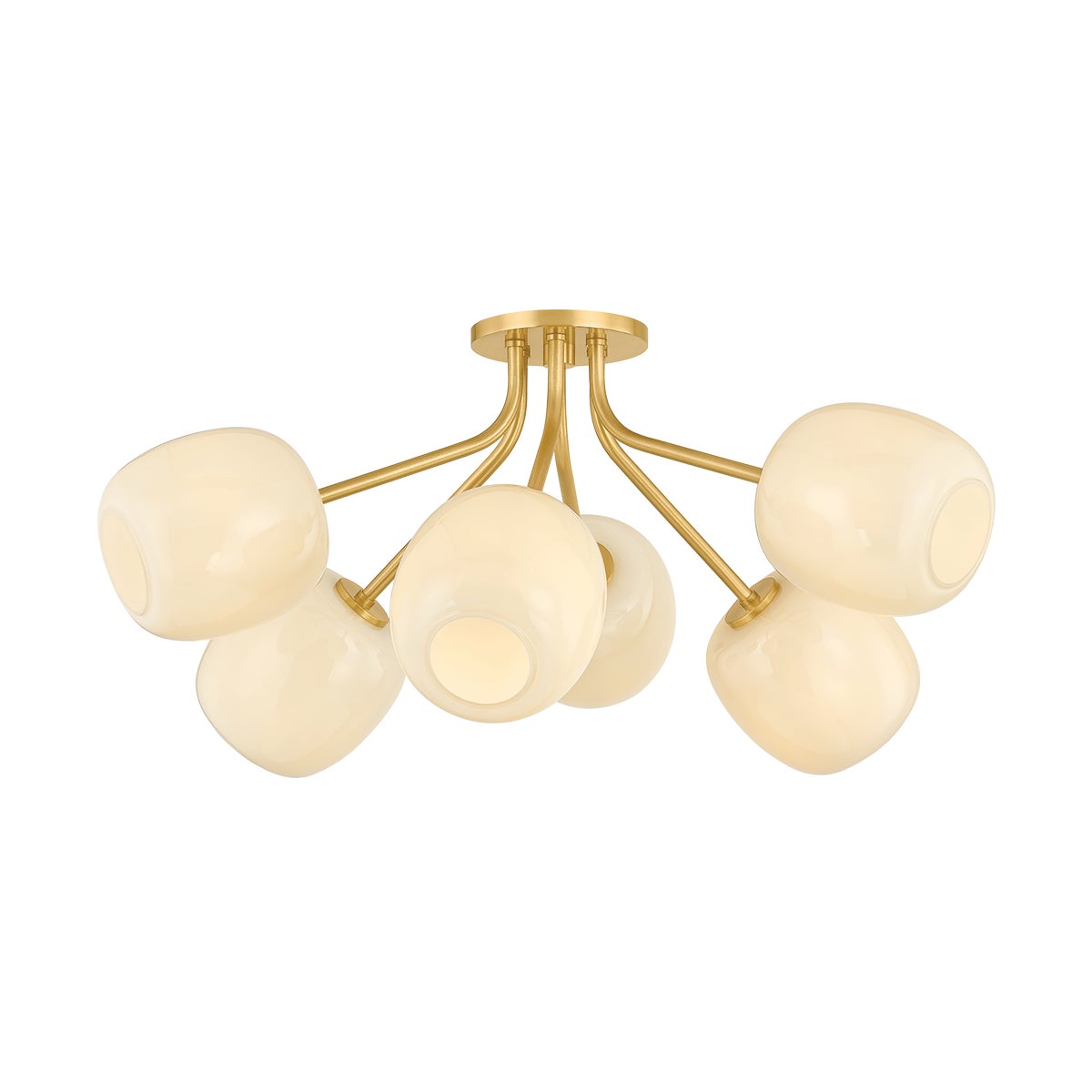 Mitzi by Hudson Valley Lighting Lisette Semi-Flush Mount in Aged Brass