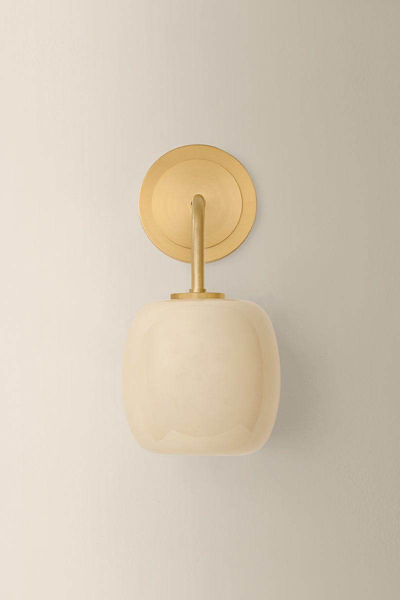 Mitzi by Hudson Valley Lighting Lisette Wall Sconce in Aged Brass, detail view 1