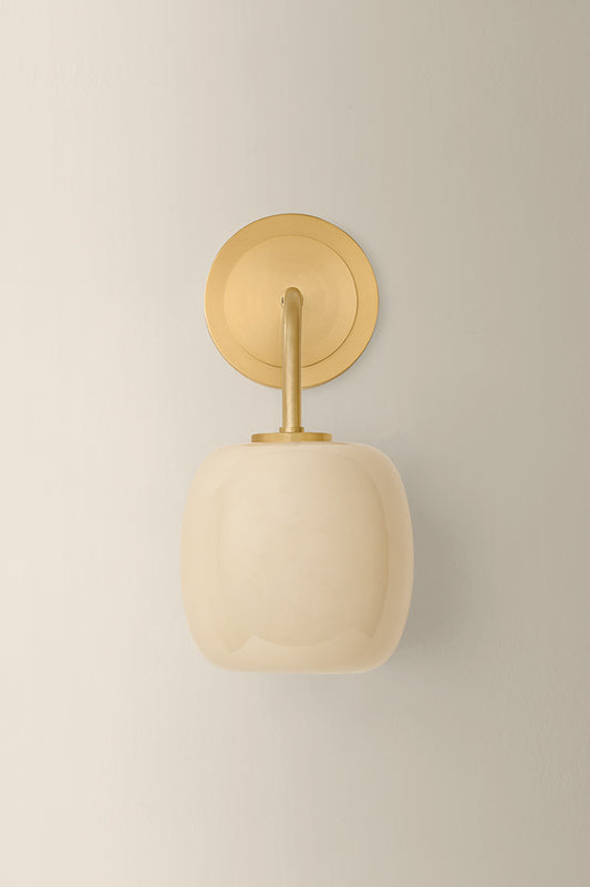 Mitzi by Hudson Valley Lighting Lisette Wall Sconce in Aged Brass, detail view 1