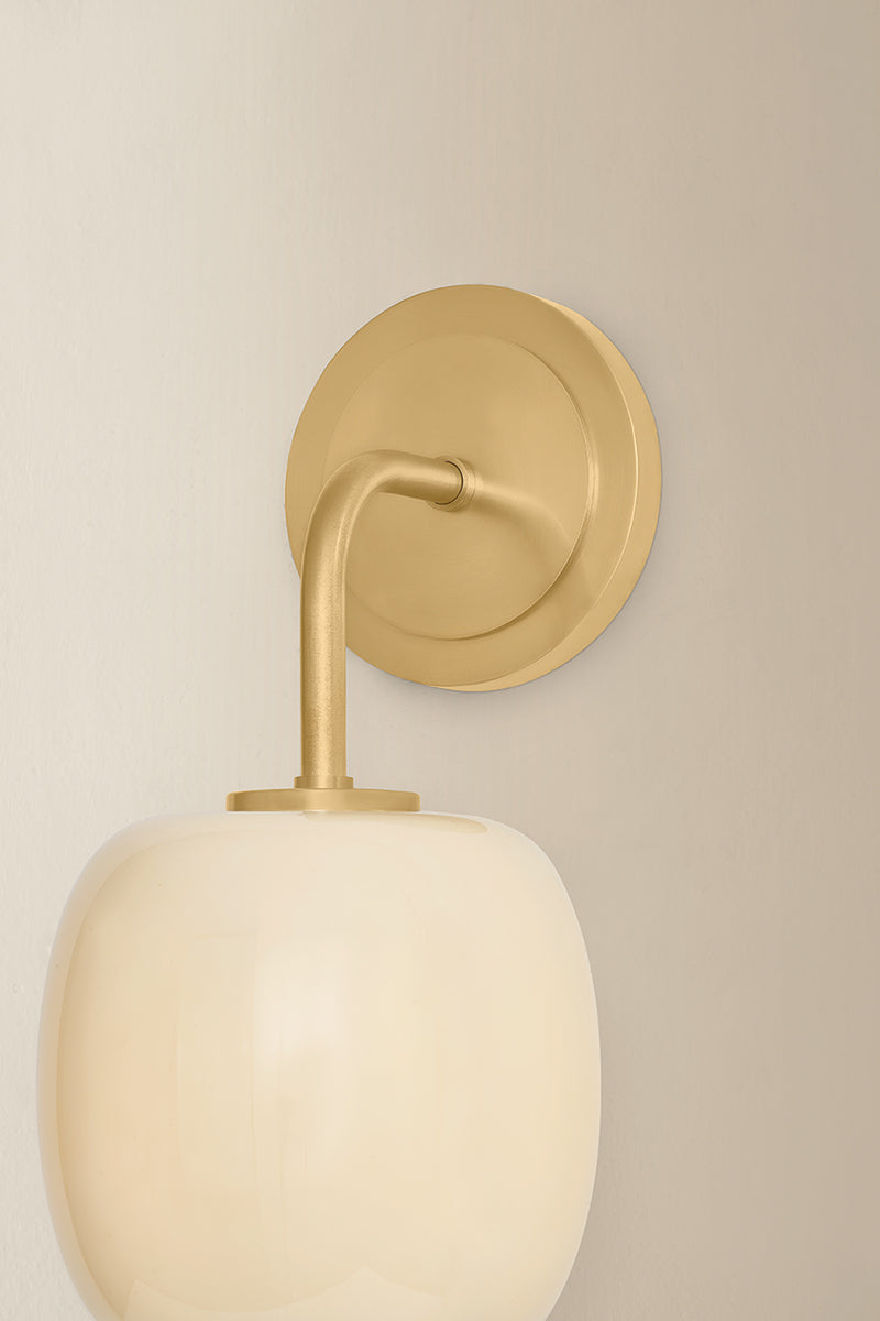 Mitzi by Hudson Valley Lighting Lisette Wall Sconce in Aged Brass, detail view 3