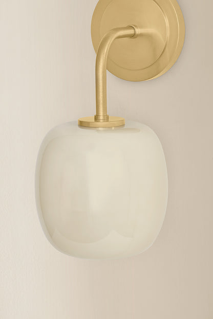 Mitzi by Hudson Valley Lighting Lisette Wall Sconce in Aged Brass, detail view 5