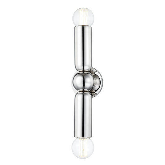Mitzi by Hudson Valley Lighting Lolly 2-Light Wall Sconce in Polished Nickel