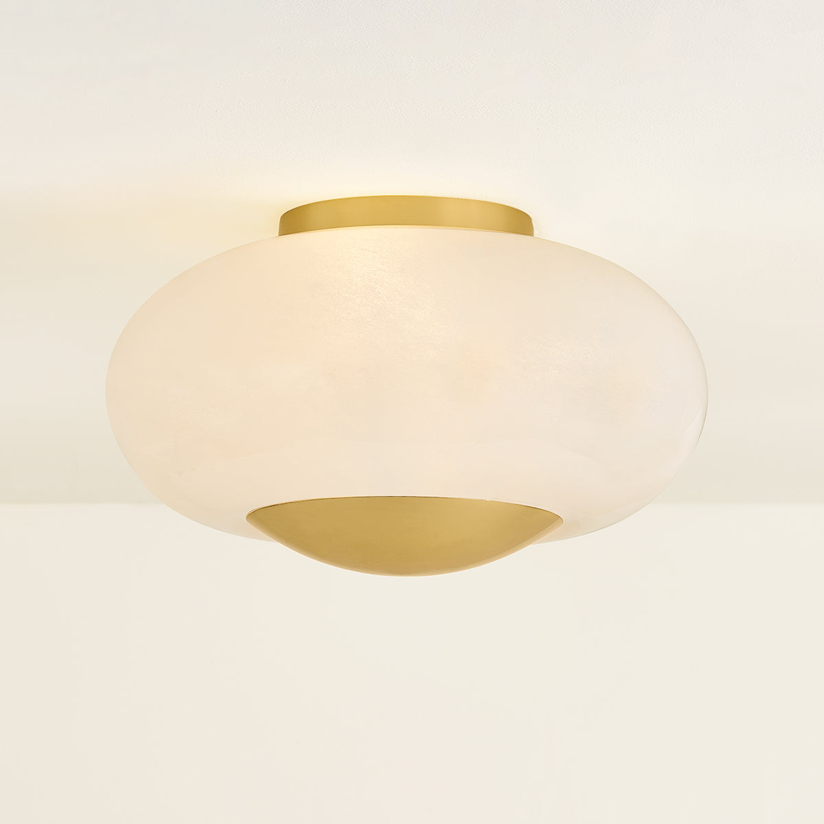 Mitzi by Hudson Valley Lighting Lottie Flush Mount in Aged Brass, detail view 4