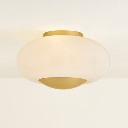 Mitzi by Hudson Valley Lighting Lottie Flush Mount in Aged Brass, detail view 4