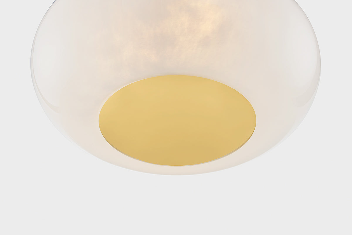 Mitzi by Hudson Valley Lighting Lottie Flush Mount in Aged Brass, detail view 5