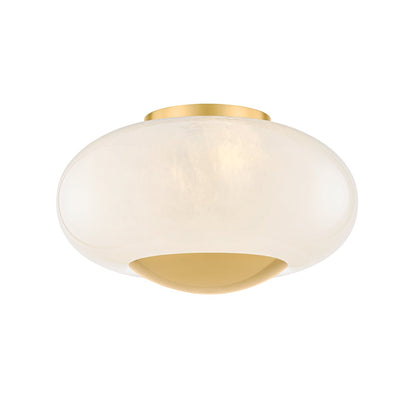 Mitzi by Hudson Valley Lighting Lottie Flush Mount in Aged Brass