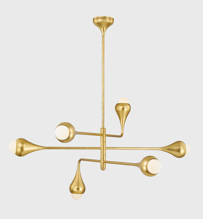 Mitzi by Hudson Valley Lighting Luciel Chandelier in Vintage Gold Leaf, detail view 1